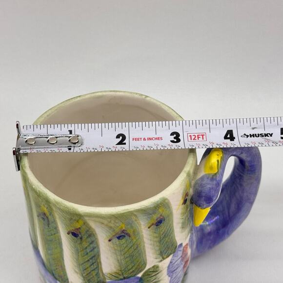 Iridescent Peacock Bird 3D Coffee Cup Mug Purple Green Lightweight - Picture 7 of 8